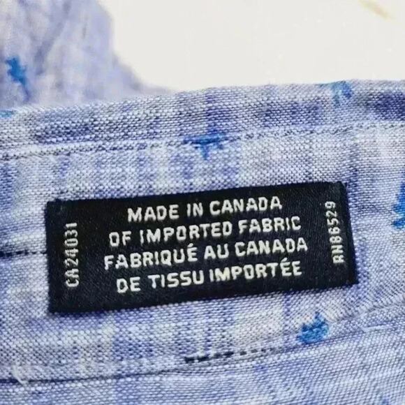 Viyella Tailored Fit Made In Canada palm tree Printed Button down Long sleeve L - Picture 6 of 7